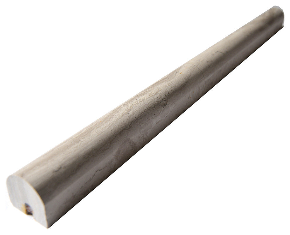 12"x.75" White Oak Marble Moulding, Pencil Moulding, Polished, Sample