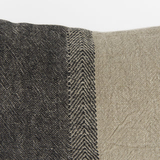 Black and Gray Two Tone Lumbar Pillow Cover