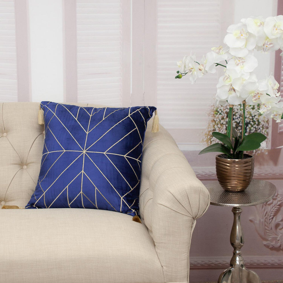 Parkland Collection Zella Blue Throw Pillow, Square