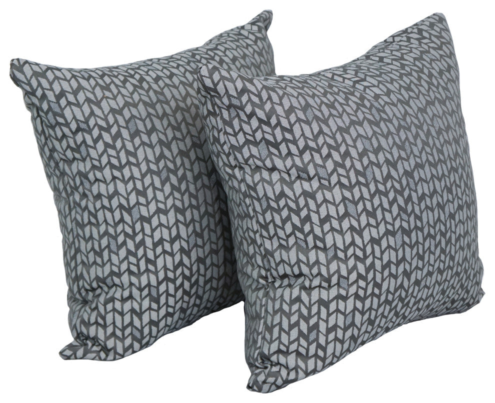 17" Jacquard Throw Pillows With Inserts, Set of 2, Banyan Timber