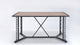 Industrial Style Rectangular Metal Dining Table With Wooden Top, Black and Brown