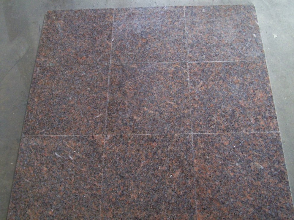 Dakota Mahogany Granite Tiles, Polished Finish, 12"x12", Set of 40