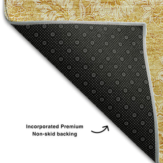 Premium Machine Washable Mayfield AMF661 Gold 3' x 5' Rug