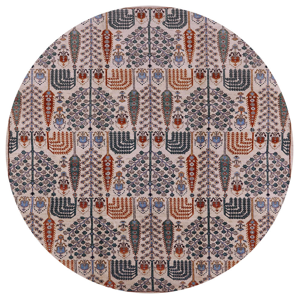 Ahgly Company Indoor Round Mid-Century Modern Area Rugs, 6' Round