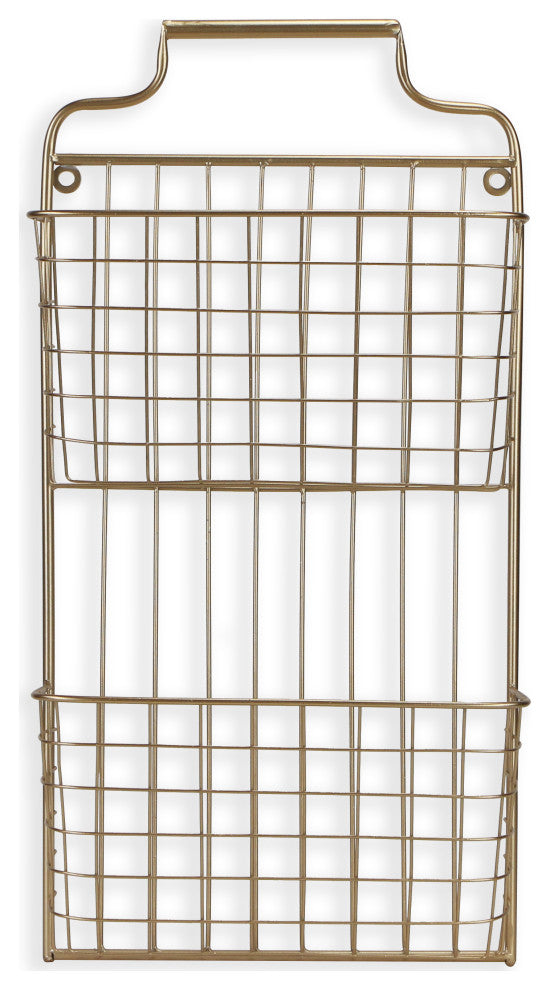 2-Tiered Metal Wall Storage, Gold