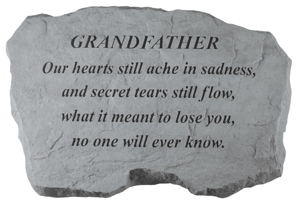 Garden Accent Family Stone, "Grandfather, Our Hearts Still Ache"