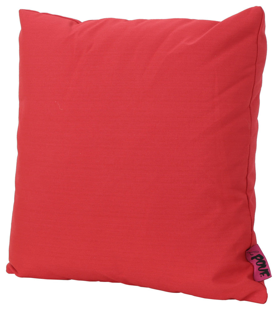 GDF Studio Kaffe Indoor Water Resistant Square Throw Pillow, Red, Set of 2