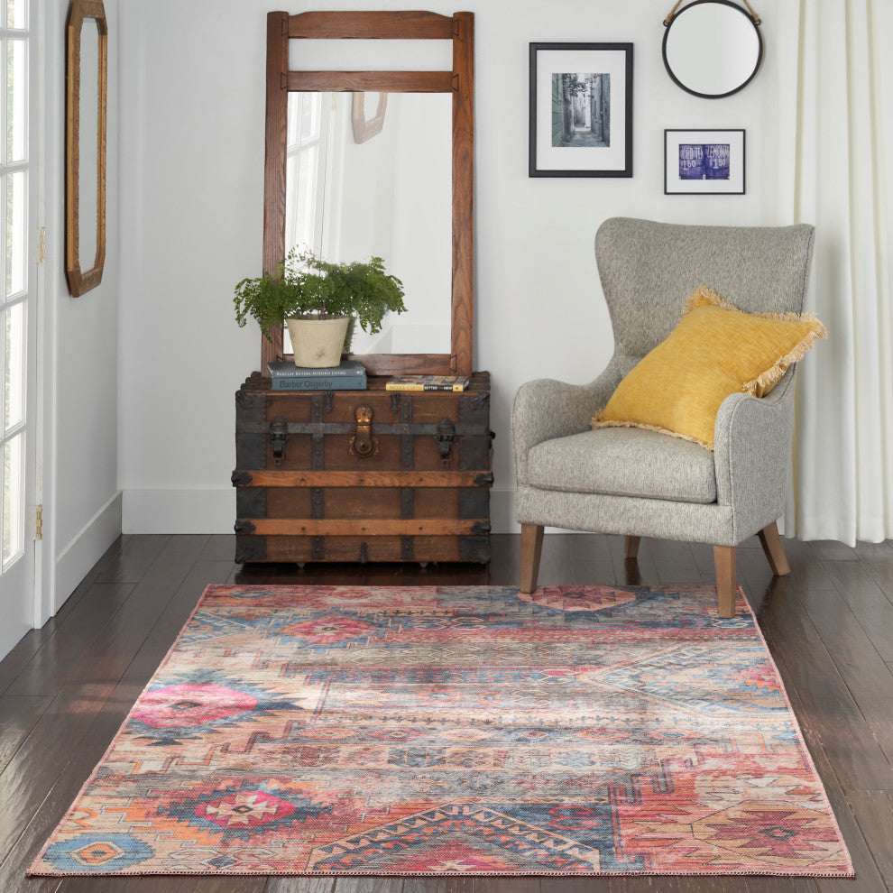 Nicole Curtis Nc Series 1 4' x 6' Multicolor Machine Washable Area Rugs