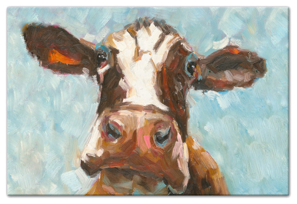 Curious Cow 1 Canvas Wall Art, 20"x30", Unframed