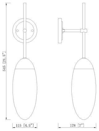 Z-Lite 651S Arden 22" Tall Wall Sconce - Rubbed Brass