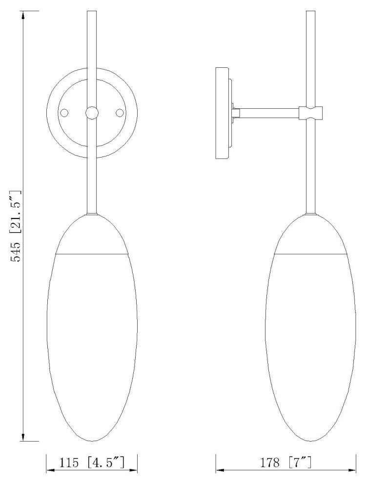 Z-Lite 651S Arden 22" Tall Wall Sconce - Rubbed Brass