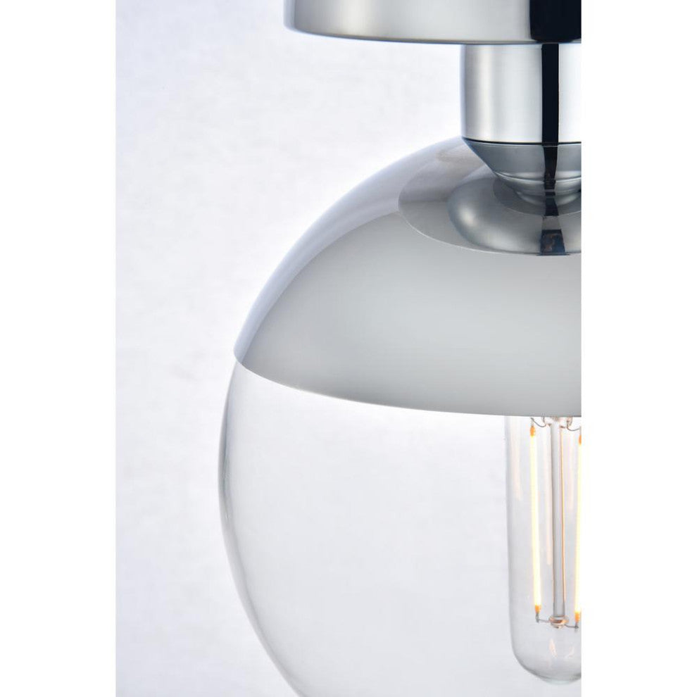 Eclipse 1 Light Chrome Flush Mount With Clear Glass