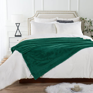 Fox Faux Fur Throw Blanket, Teal Green, 50''x60''