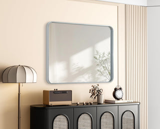 Home Living Contour Metal Rectangle Mirror 27x36, Silver
