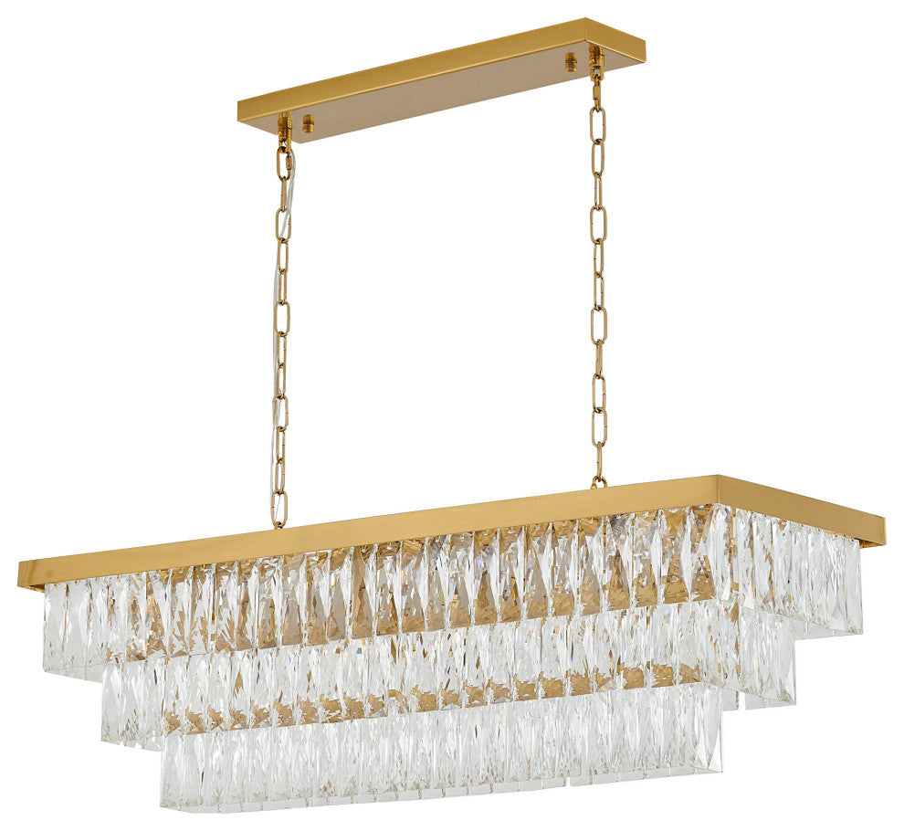 Bethel International LA36C38G 12-Light Chandelier, Satin Brass