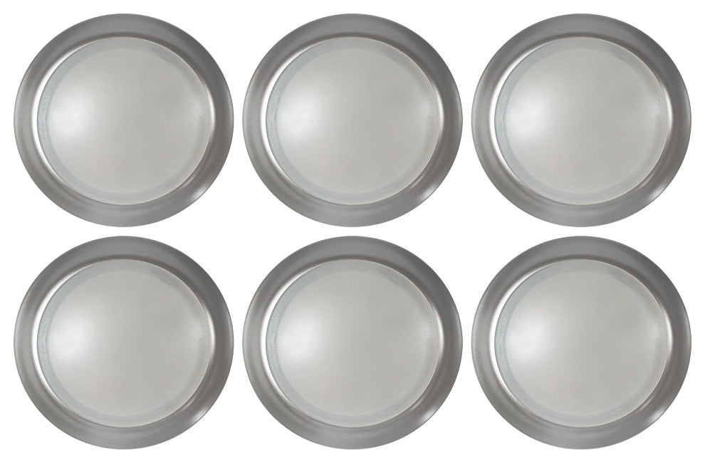 7 inch - LED Disk Light - 5000K - 6 Unit Contractor Pack - Brushed Nickel Finish