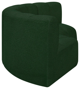 Arc Boucle Fabric Upholstered 3-Pc. Inward Curved Modular Sectional, Green