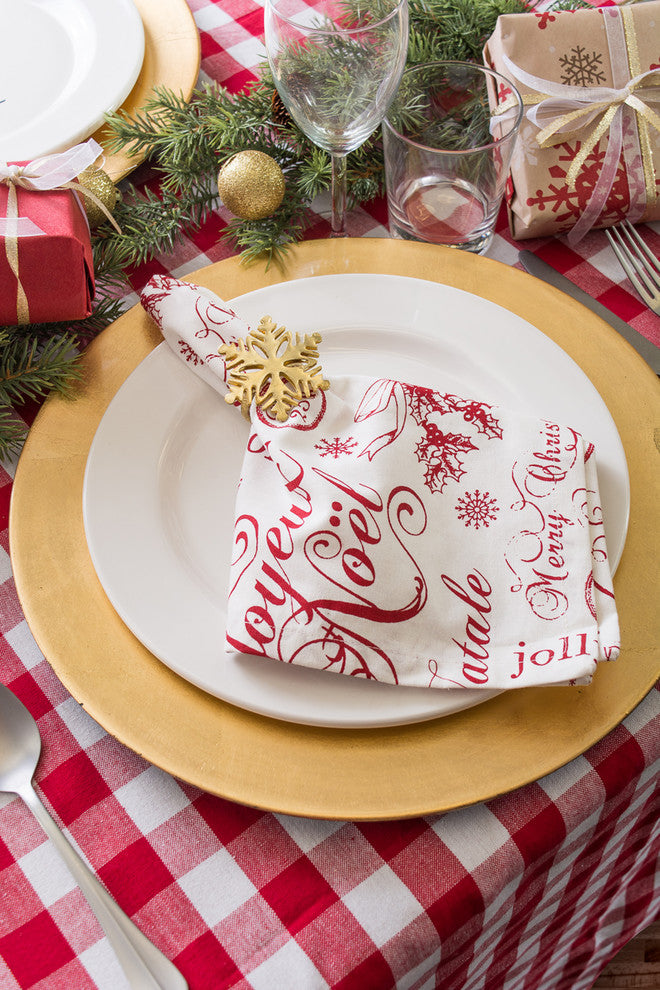 DII Red/White Checkers Tablecloth 60"x84"