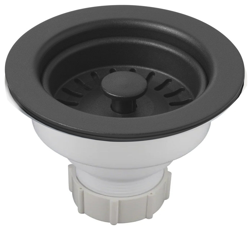 Basket Strainer Kitchen Drain For Granite Composite Sinks, Black