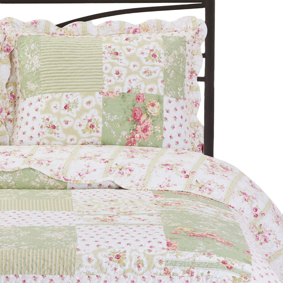 Upland Floral Design Sweet Home Quilted Coverlet Set, Twin