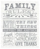 "Family Rules II Gray Words" Digital Paper Print by Mary Urban, 24"x30"