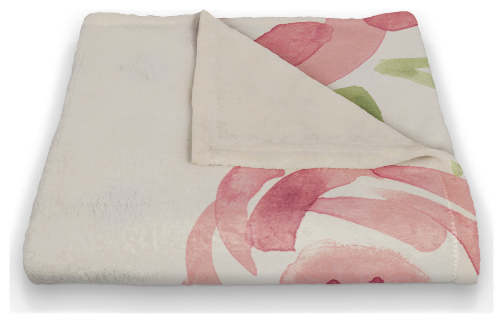 Large Watercolor Roses 50x60 Throw Blanket