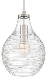 Quoizel QPP4019 Genie 1 Light 9"W Mini Pendant / Semi-Flush - Brushed Nickel