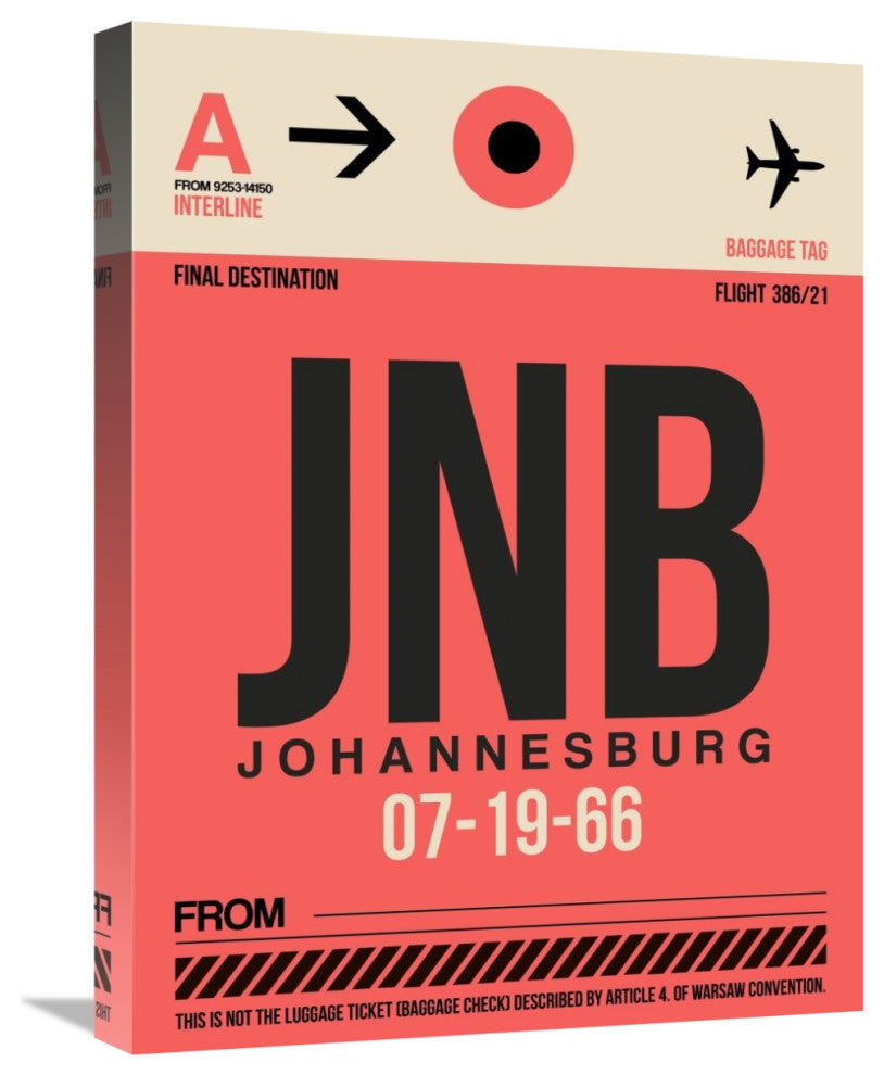 "JNB Johannesburg Luggage Tag 2" Fine Art Print