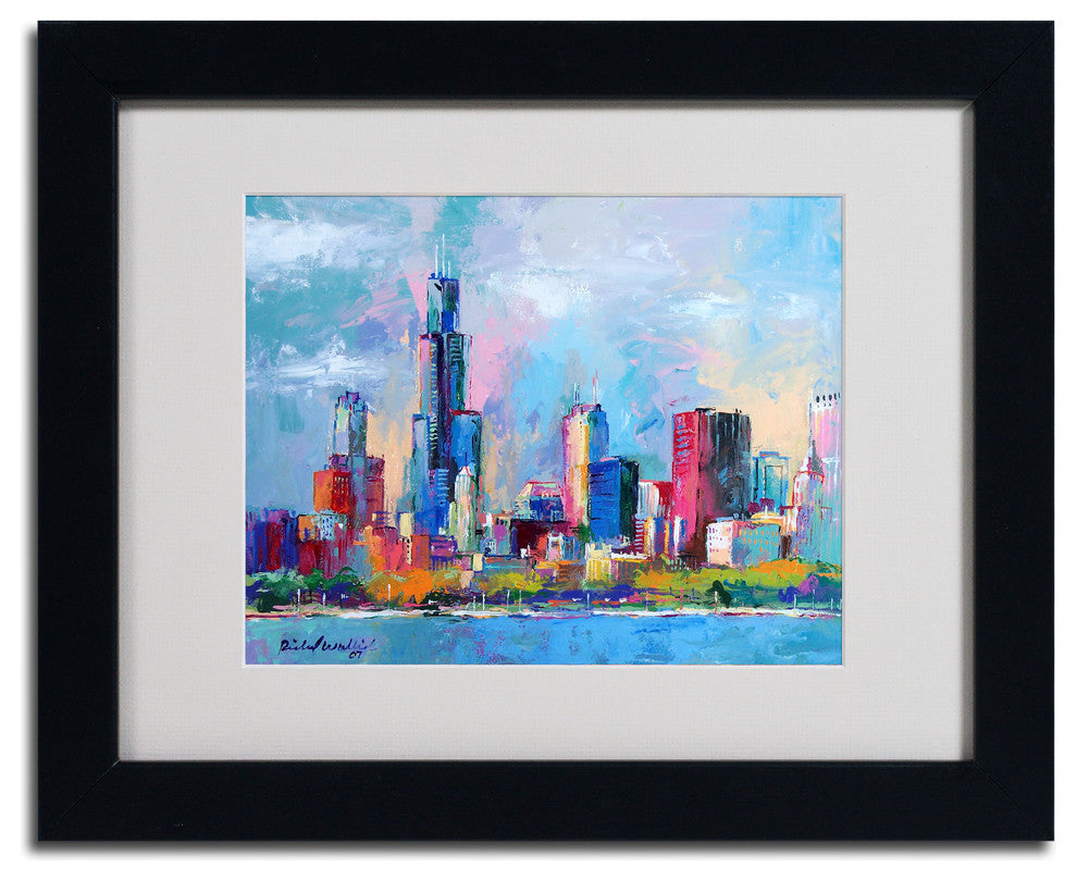 'Chicago 5' Matted Framed Canvas Art by Richard Wallich