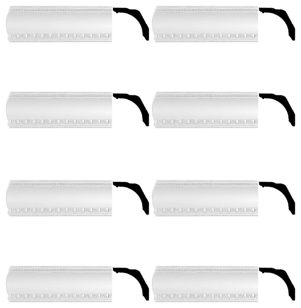 Cornice White Urethane Gwendolyn Ornate Design 8 Pieces Totaling 630" Length