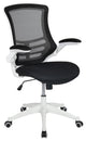Mid-Back Black Mesh Swivel Ergonomic Task Office Chair with White Frame and...