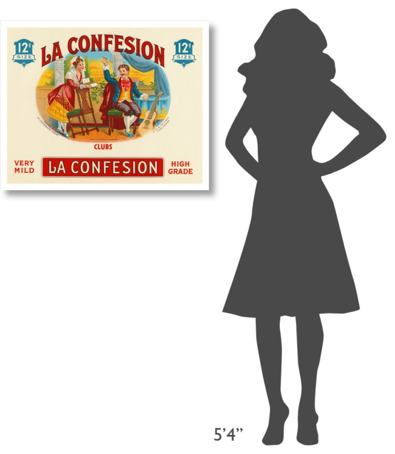 "La Confession Cigars" Digital Paper Print by Vintage Booze Labels, 32"x26"