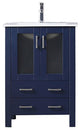 Volez 24" Navy Blue Single Vanity Cabinet Integrated Top Integrated Square Sink