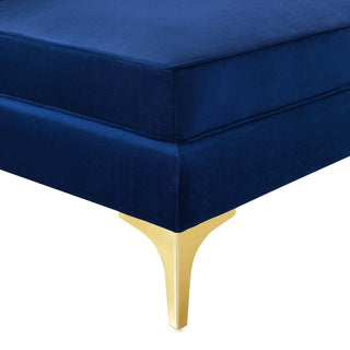 Triumph Channel Tufted Performance Velvet 4-Piece Sectional Sofa - Navy