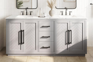 Home Living 72" Double Bathroom Vanity, Grey