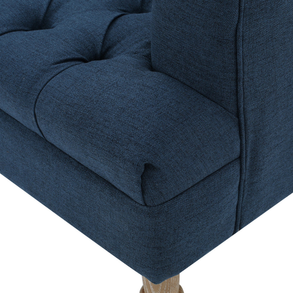 GDF Studio Kimberly Fabric Tufted Club Chair, Dark Blue