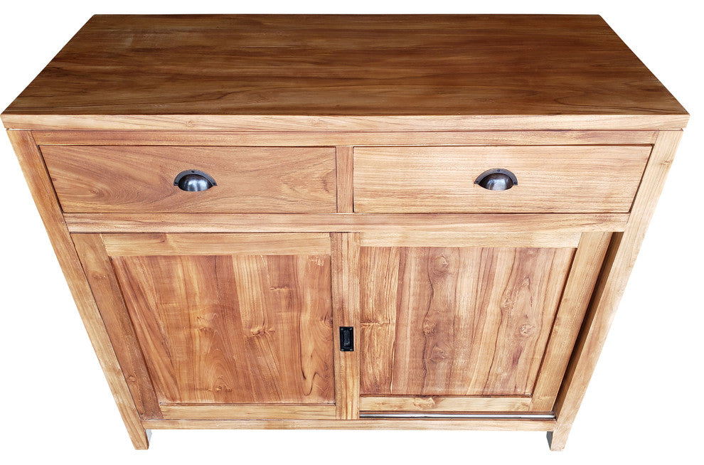 Waxed Teak Wood Rhone Buffet / Media Center, Small