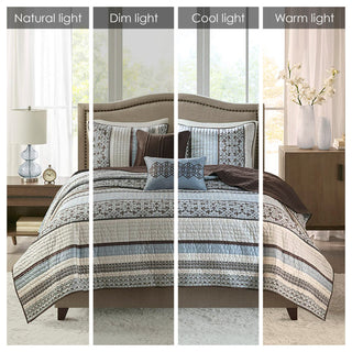 Madison Park Jacquard 5-Piece Coverlet Set, Full/Queen