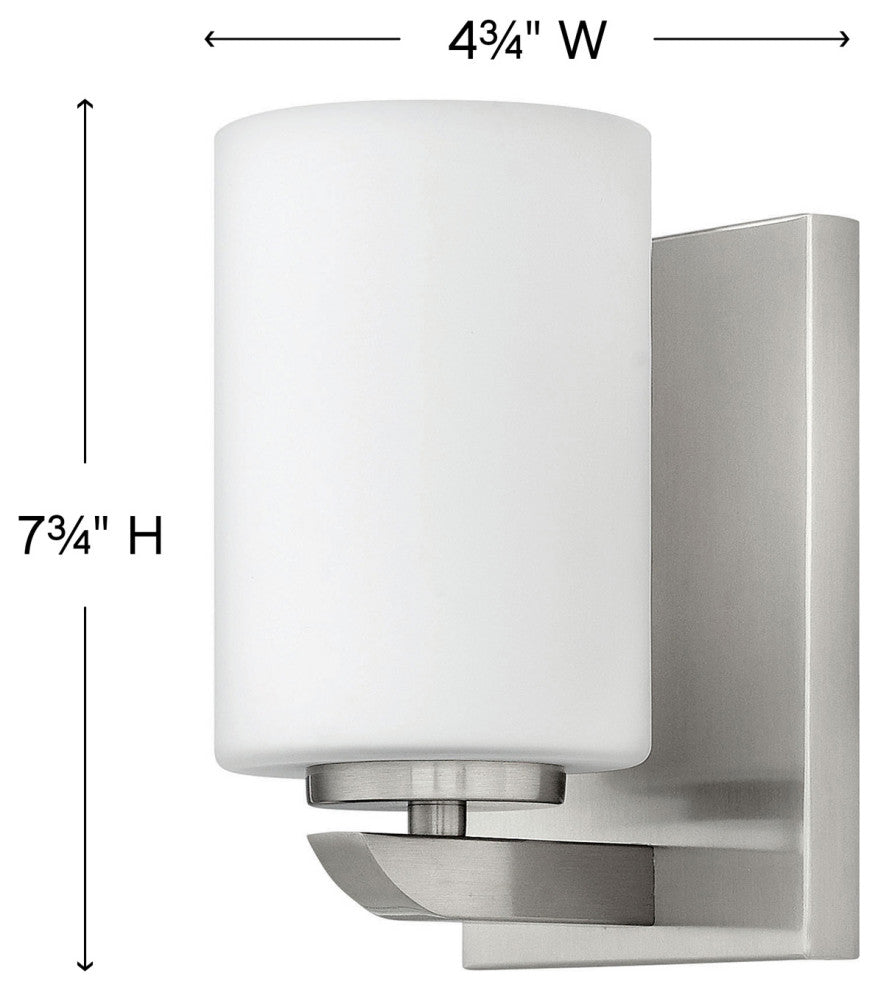 Hinkley Kyra Small Single Light Vanity, Brushed Nickel