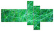 Mystic Green Fractal Veins, Abstract Canvas Art Print, 60"x32", 5 panels