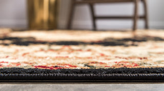 Unique Loom Black Charles Versailles 6' 0 x 6' 0 Square Rug