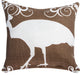 Peacock Accent Pillow, Brown