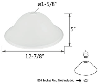 23100-01 Frosted Replacement Torchiere Glass Shade, 5"x12-7/8"