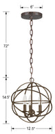 Elight 3 Light  Bronze Mini Chandelier