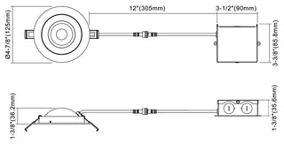 DGF 4" Selectable Canless Floating Gimbal LED Recessed Downlight, Black