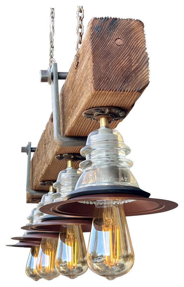 Utility Pole Crossarm Beam Chandelier Insulator Edison Bulb