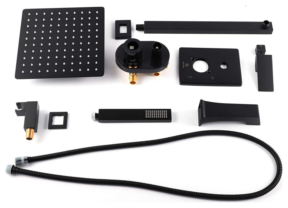 Dyconn Faucet Talise SS312A-BLK Wall Mounted 3-Setting Shower Faucet System