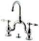 Kingston Brass Bridge Bathroom Faucet With Brass Pop-Up, Polished Chrome