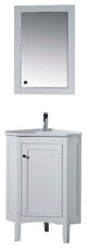 Monte 25" Corner Bathroom Vanity With Medicine Cabinet, White