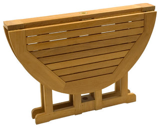 5-Piece Outdoor Teak Dining Set: 48" Butterfly Table, 4 Surf Folding Arm Chairs